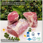 Beef Ribeye Scotch-Fillet Cube-Roll BUDGET frozen Australia AMG roast 1/3 cuts +/- 1.2kg (price/kg)